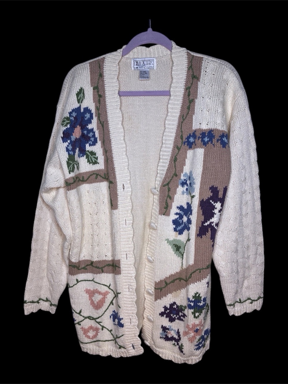 VINTAGE Gina Peters Floral Cardigan Sweater